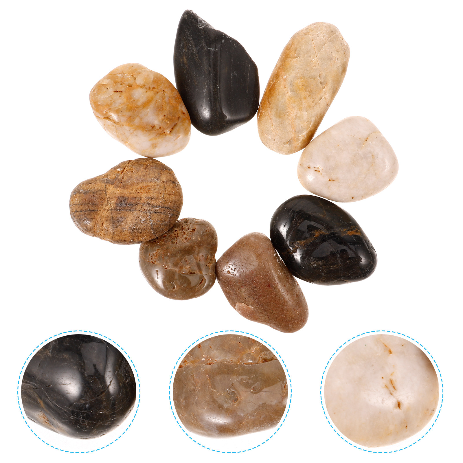 Planted Aquarium With Rocks - 1Set Natural Polished Rain Flower Stones