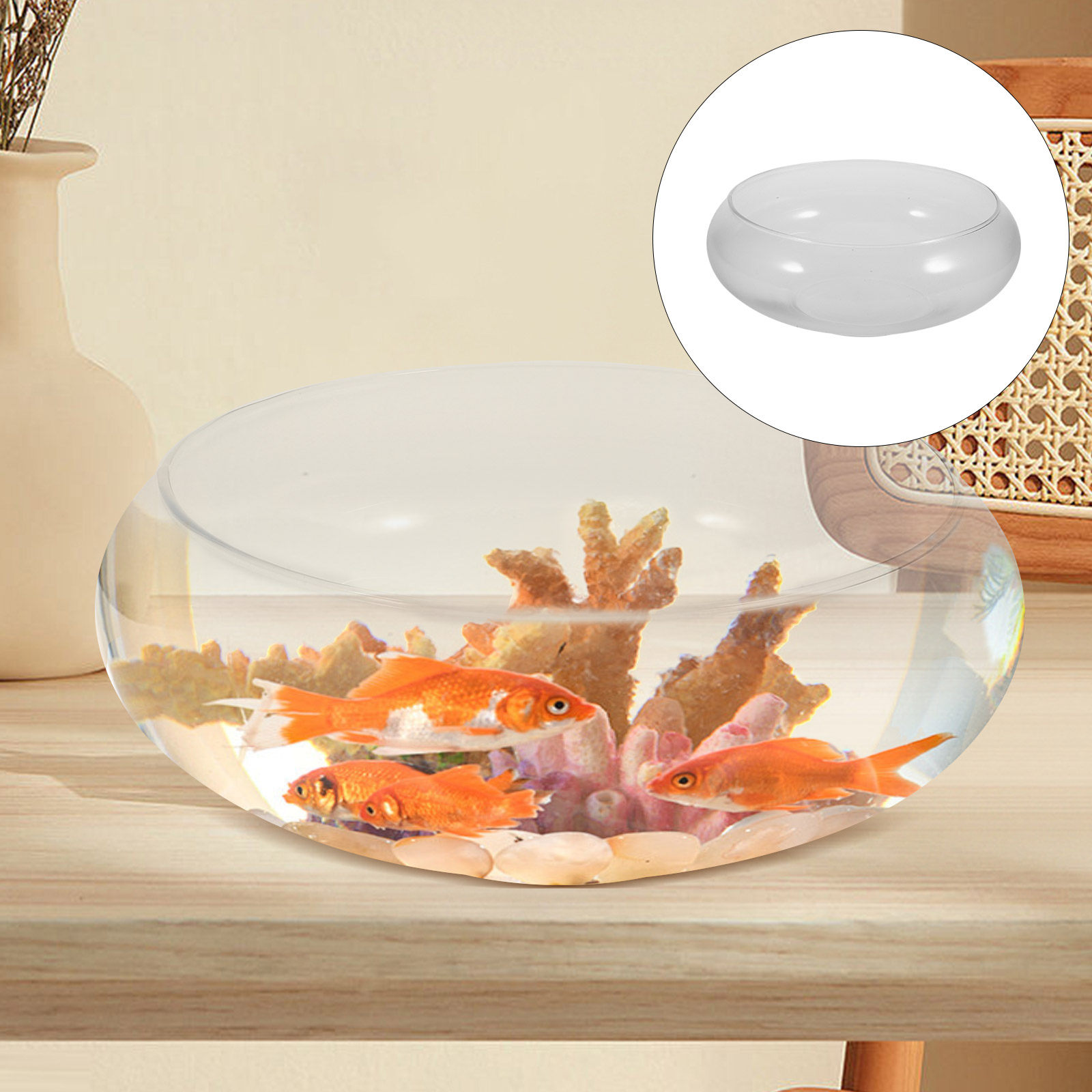 Planted Aquarium Bowl - Glass Round Fish Bowl Desktop Aquarium