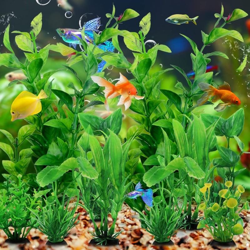 10Pcs/set Artificial Aquarium  - مراجعة Aquarium Plant Vine وسعره