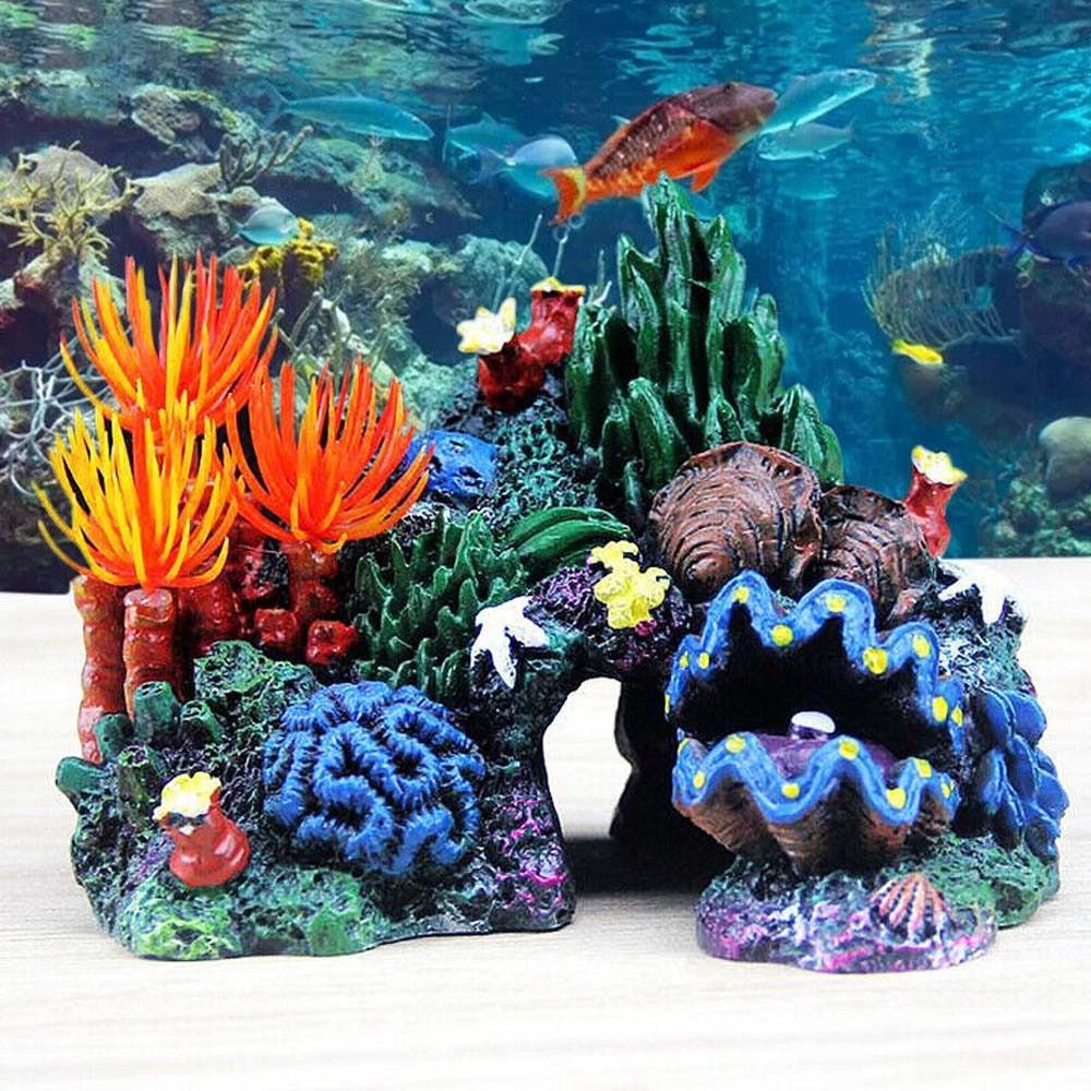 Fish Tank Ornament Simulated C - مراجعة Aquarium Planted Background وسعره