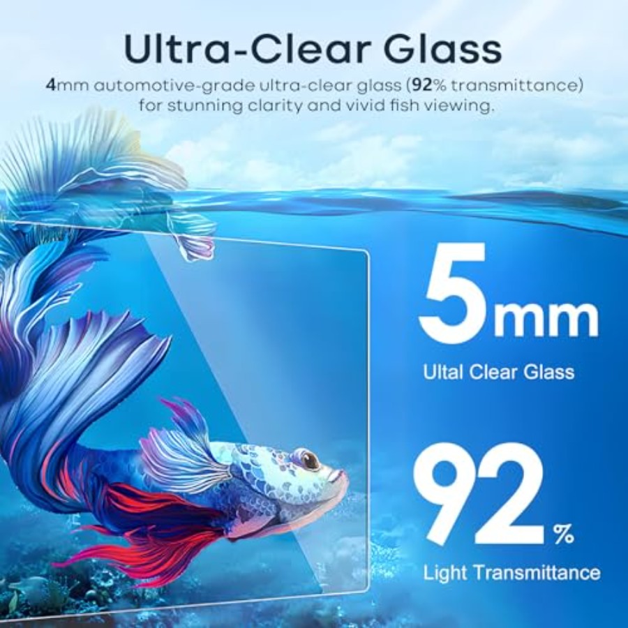 Glass Fish Tank Open-Back Lid  - مراجعة Planted Aquarium Bowl وسعره