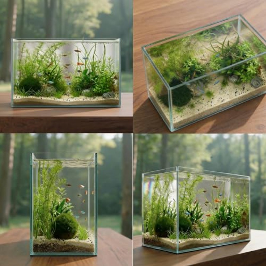 Glass Fish Tank Open-Back Lid  - مراجعة Planted Aquarium Bowl وسعره