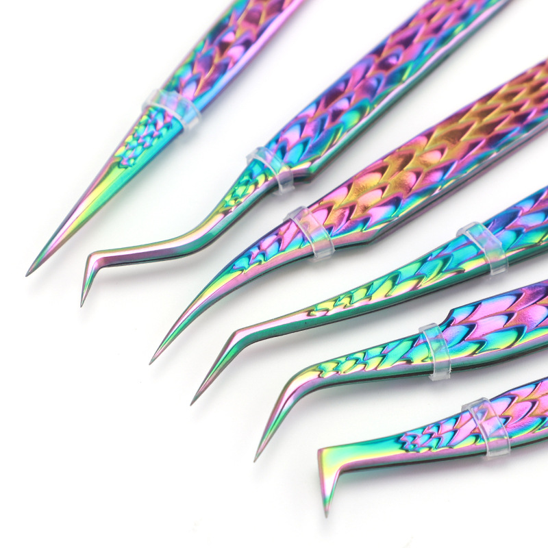6PCS False Eyelash Tweezers Se - مراجعة Planted Clip Tweezers وسعره