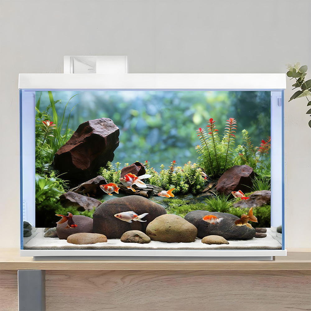 Red water plants，Fish tank bac - مراجعة Aquarium Planted Background وسعره