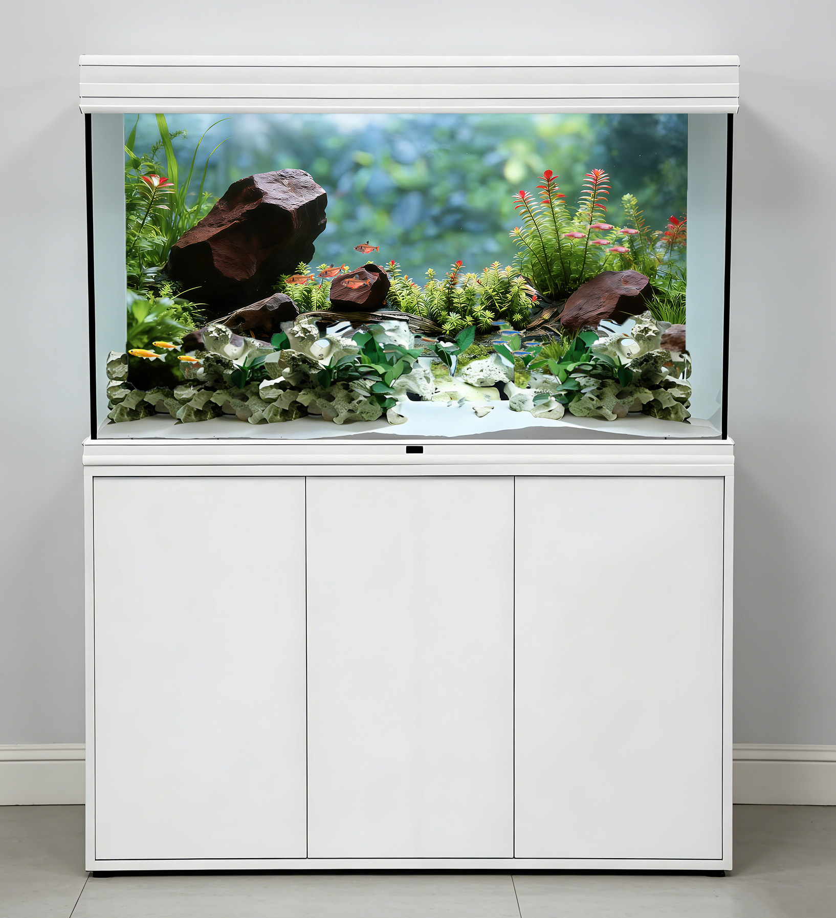 Red water plants，Fish tank bac - مراجعة Aquarium Planted Background وسعره
