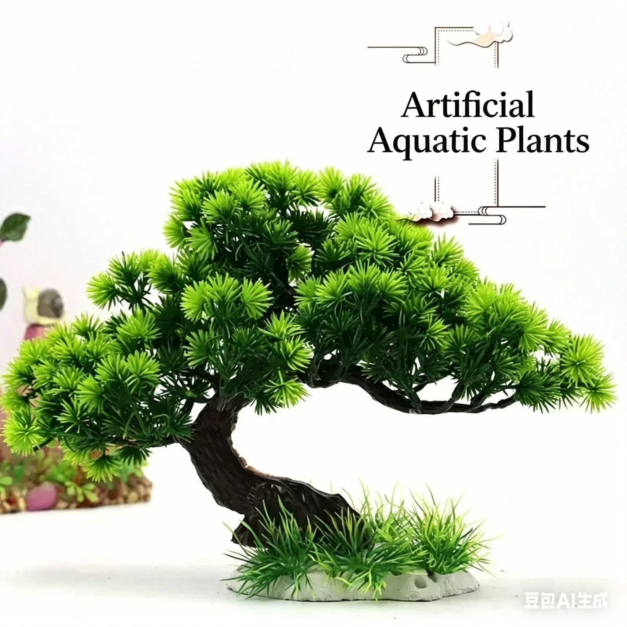 Plastic Water Plants Aquarium  - مراجعة Planted Aquarium With Rocks وسعره