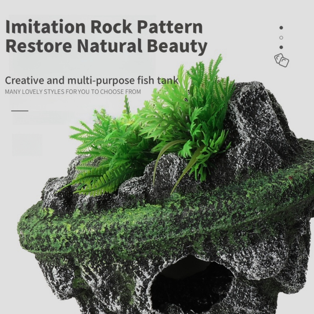 Suspended Island Fish Tank Dec - مراجعة Planted Aquarium With Rocks وسعره