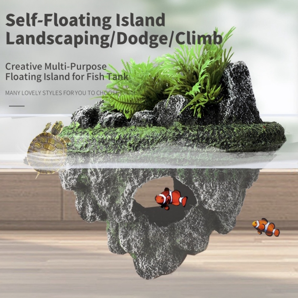 Suspended Island Fish Tank Dec - مراجعة Planted Aquarium With Rocks وسعره