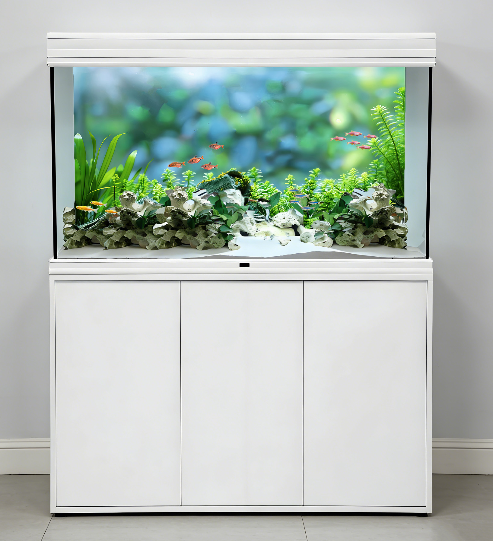Rock and aquatic plants,Fish t - مراجعة Aquarium Planted Background وسعره