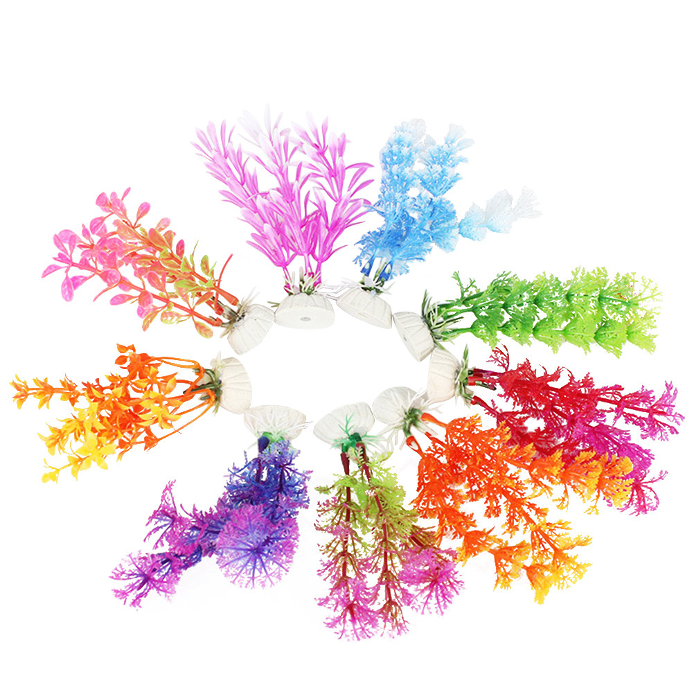 16Pcs Aquarium Artificial Wate - مراجعة Planted Aquarium Yellow Water وسعره
