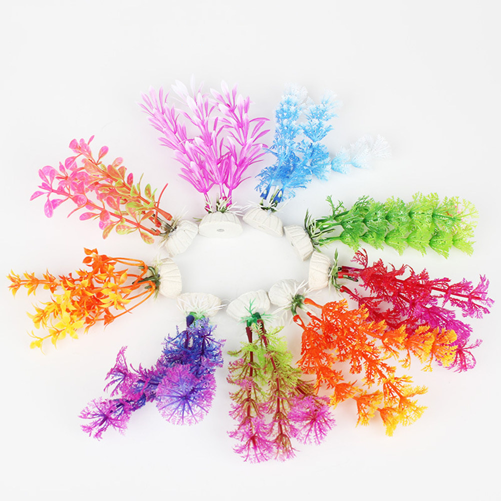 16Pcs Aquarium Artificial Wate - مراجعة Planted Aquarium Yellow Water وسعره