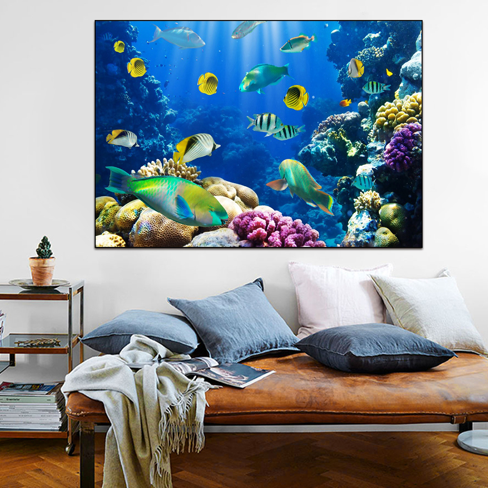 Ocean Underwater World Fish Co - مراجعة Aquarium Planted Background وسعره