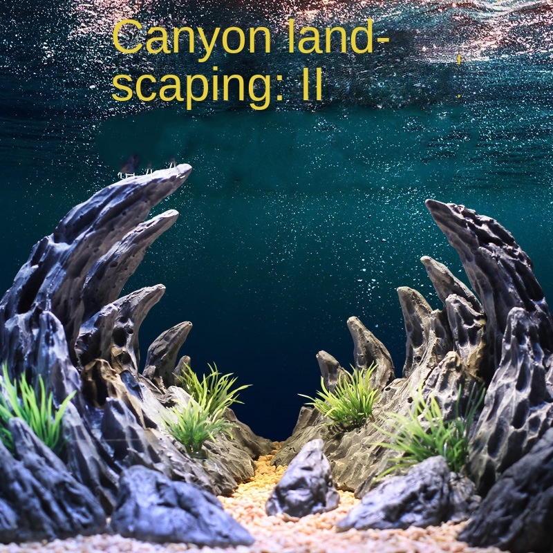 Fish Tank Simulation Stone Can - مراجعة Planted Aquarium With Rocks وسعره